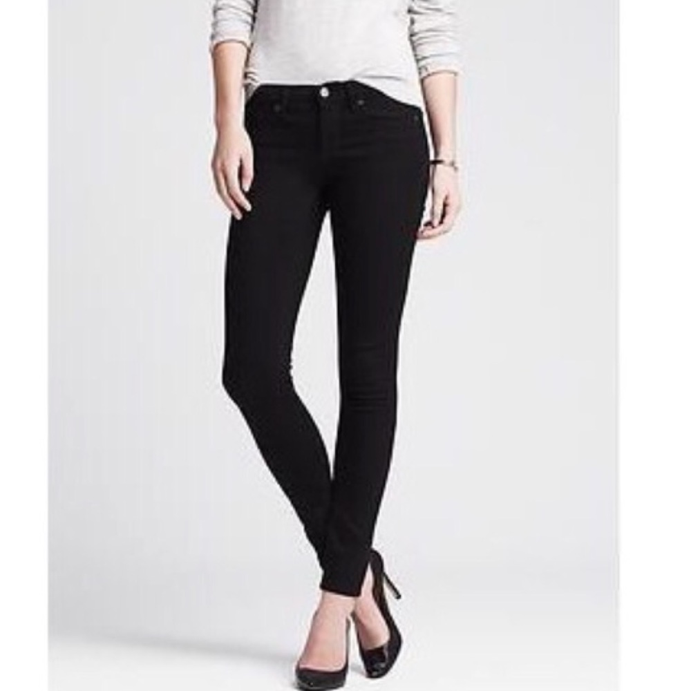 Banana Republic Midrise Skinny Ankle Jeans Black